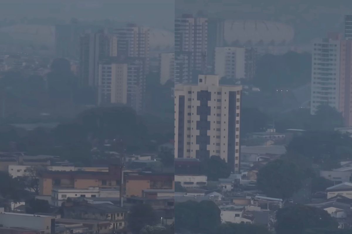 Fumaça em Manaus pode ter origem em queimadas localizadas em outras regiões.