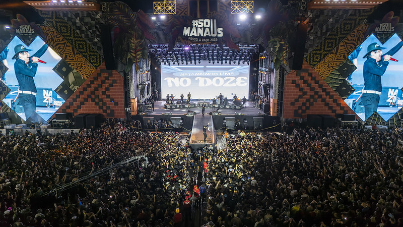 Shows do Sou Manaus 2026 terminam com apresentações de Gustavo Mioto e Natanzinho Lima.