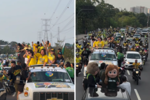 Carreata reúne apoiadores de Flávio Bolsonaro e Maria do Carmo em Manaus